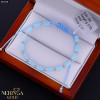 Rose blue color cord gold thread bracelet #66848