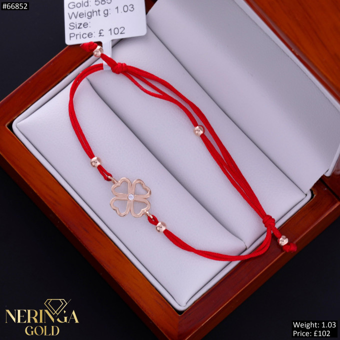 Rose red color cord gold thread bracelet #66852 Rose red color cord gold thread bracelet #66852