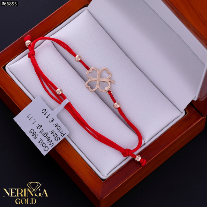 Rose red color cord gold thread bracelet #66855 Rose red color cord gold thread bracelet #66855