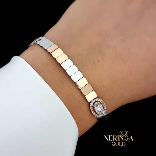 White rose gold bracelet #66716