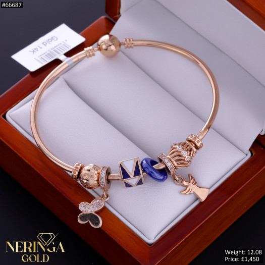 Rose gold hoop bracelet #66687