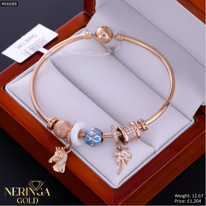 Rose gold hoop bracelet #66688