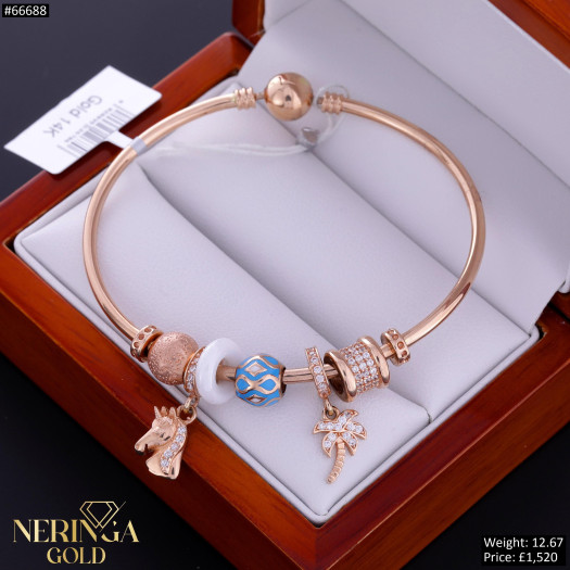 Rose gold hoop bracelet #66688