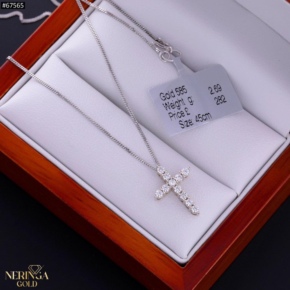 White gold necklace set #67565