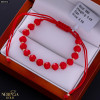 Rose red color cord gold thread bracelet #68452