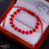 Rose red color cord gold thread bracelet #68456