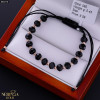Rose black color cord gold thread bracelet #68476