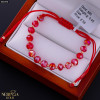 Rose red color cord gold thread bracelet #68490