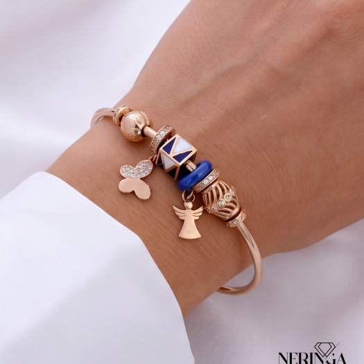 Rose gold hoop bracelet #66687