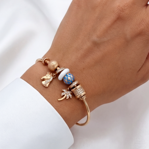 Rose gold hoop bracelet #66688