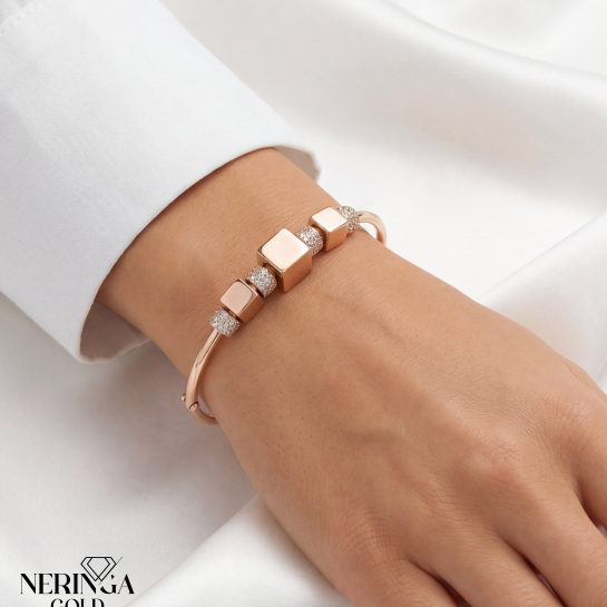 Rose gold hoop bracelet #66669