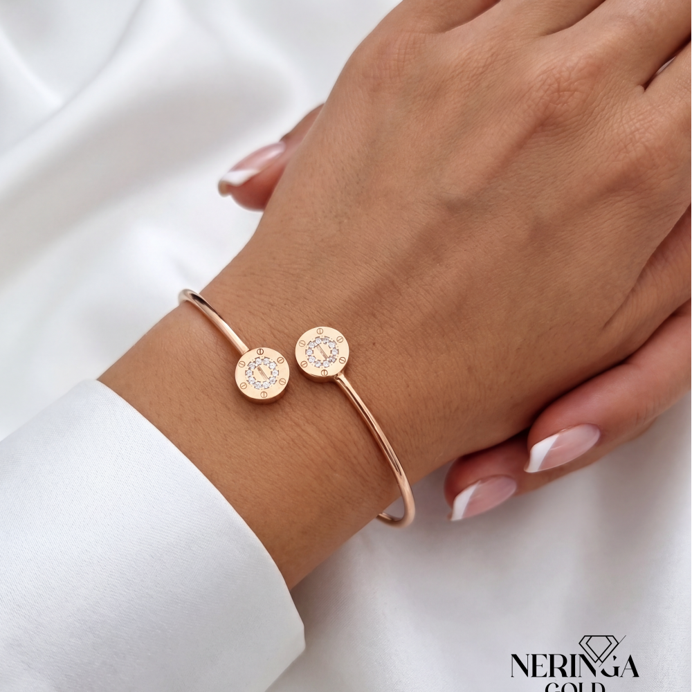Rose gold hoop bracelet #66678