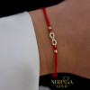 Rose red color cord gold thread bracelet #68422