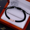 Rose black color cord gold thread bracelet #68409