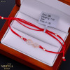 Rose red color cord gold thread bracelet #68420