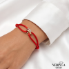 White yellow rose red color cord gold thread bracelet #68866