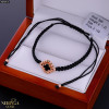 Rose black color cord gold thread bracelet #68855