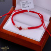 Rose red color cord gold thread bracelet #68864