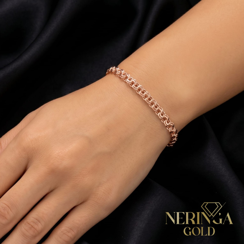 Rose gold full-bodied bracelet #69130