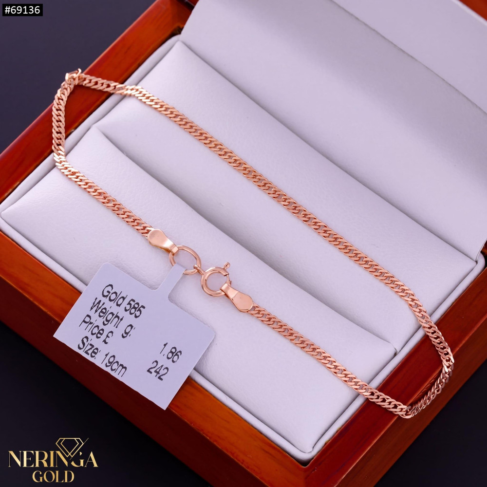 Rose gold full-bodied bracelet #69136