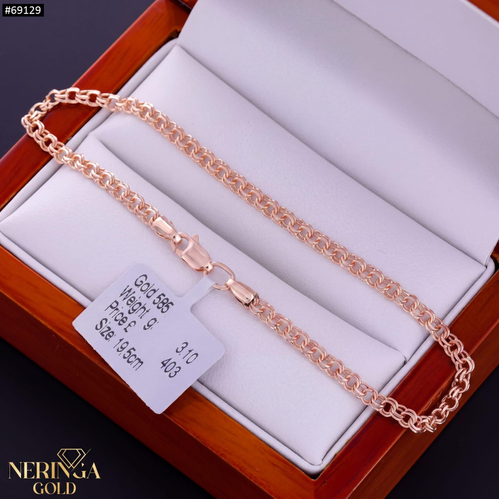 Rose gold full-bodied bracelet #69129