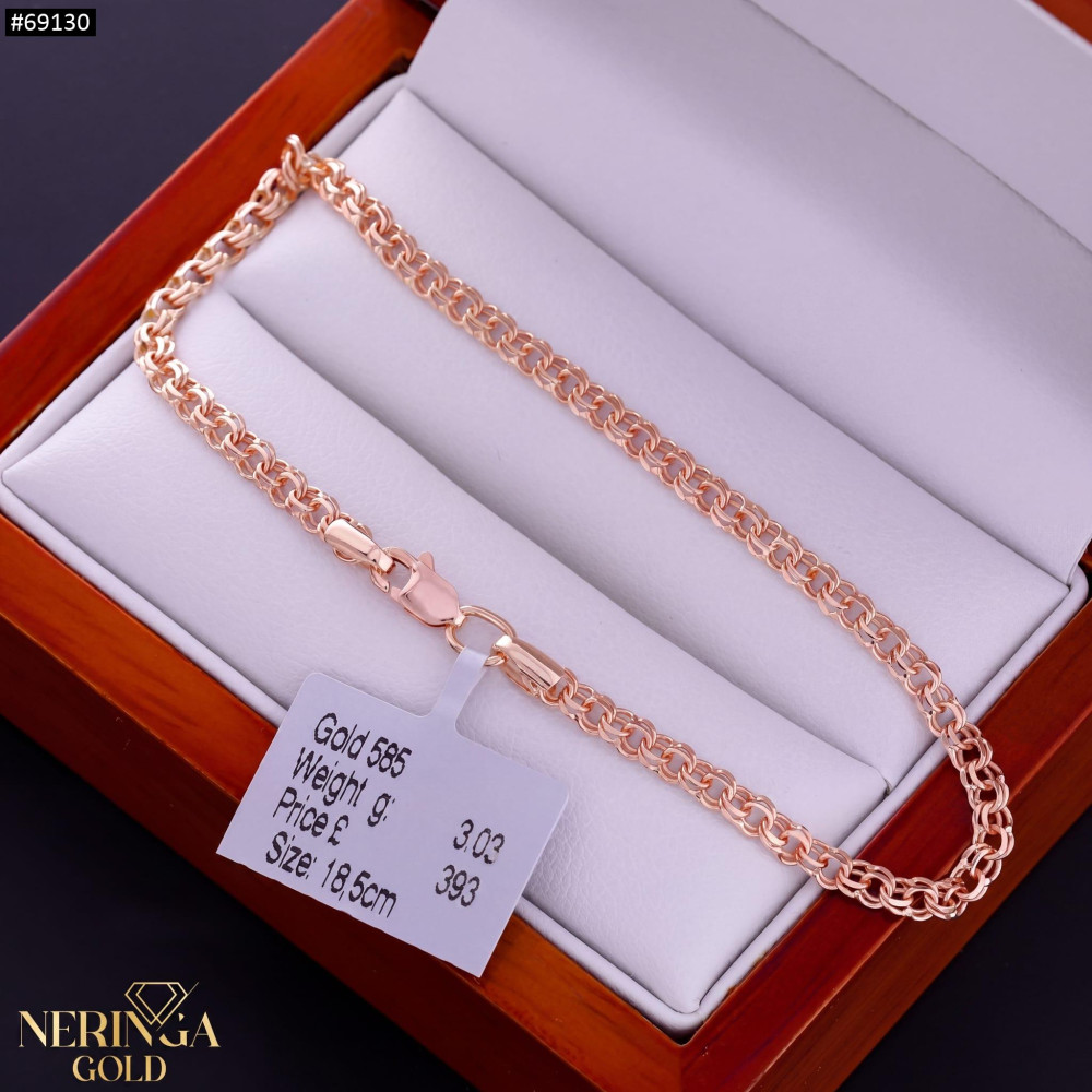 Rose gold full-bodied bracelet #69130