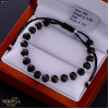 Rose black color cord gold thread bracelet #69310