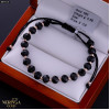 Rose black color cord gold thread bracelet #69315