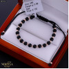 Rose black color cord gold thread bracelet #69332