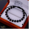 Rose black color cord gold thread bracelet #69340