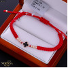 Rose red color cord gold thread bracelet #69345