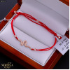 Rose red color cord gold thread bracelet #69355