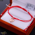 Rose red color cord gold thread bracelet #69357