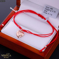 Rose red color cord gold thread bracelet #69358