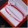 Rose red color cord gold thread bracelet #69365