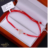 Rose red color cord gold thread bracelet #69419
