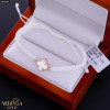 Rose white color cord gold thread bracelet #69699