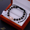 Rose black color cord gold thread bracelet #69696