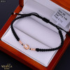 Rose black color cord gold thread bracelet #69835