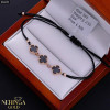 Rose black color cord gold thread bracelet #66853