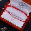 Rose red color cord gold thread bracelet #66843