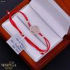 Rose red color cord gold thread bracelet #66854