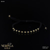 Yellow black color cord gold thread bracelet #63820