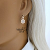 Rose gold english lock earrings #60520
