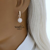 Rose gold english lock earrings #60467