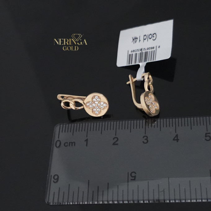 Rose gold english lock earrings #60520