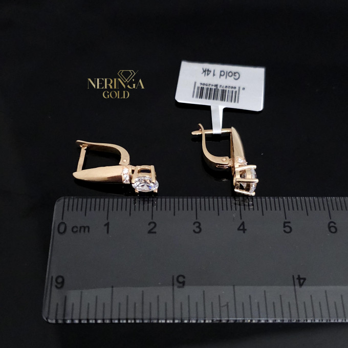Rose gold english lock earrings #60465
