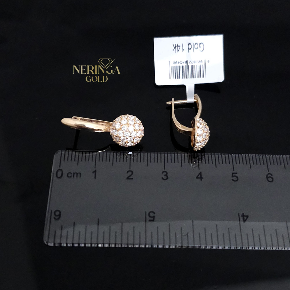 Rose gold english lock earrings #60467