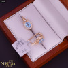 Rose gold english lock earrings #59934