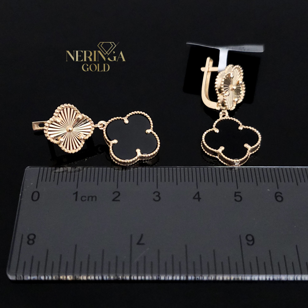 Rose gold english lock earrings #60204